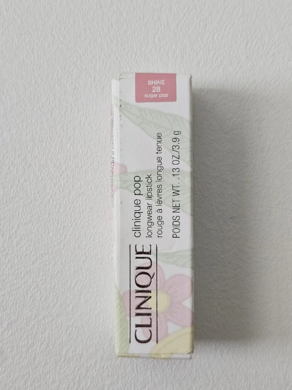 Clinique Pop Longwear Lipstick Shine 28 Sugar Pop Full Size NWT/ NIB Green Tube